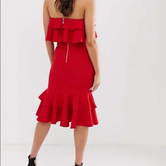 Chi chi London tall red strapless dress - Picture 3 of 8